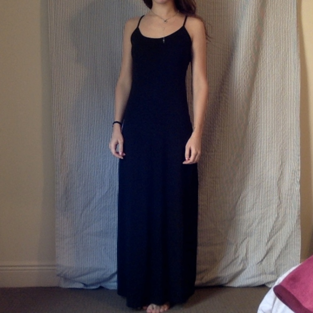 black maxi dress
